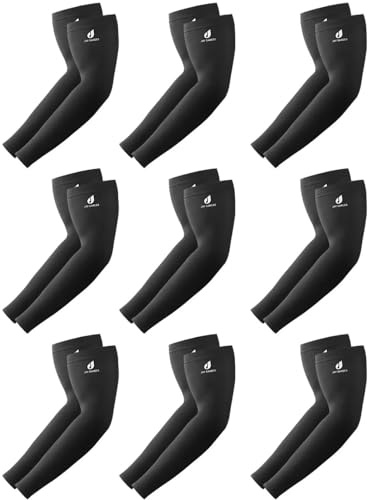 JAY SAREES Arm Sleeves for Men Women Kids 9 Pairs, Compression Sleeve Cover Arms, Tattoo Cover-up Sun Sleeves UV Protection Cooling for Sports Football Baseball Volleyball Boys Girls-7