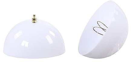 Aspen Creative 28008-15-2, Clip-on Dome Shade for A-Type Bulb Indoor Location Light Fixtures/White Finish, 7 5/8 Diameter x 4 Height, 2 Pack