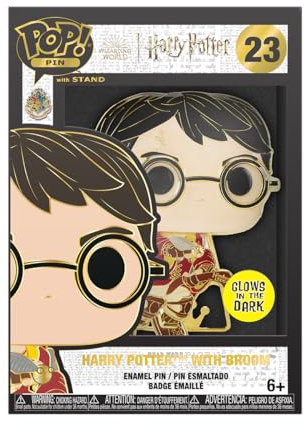 Funko Large Pop! Enamel Pin, Harry Potter POA 20th, Harry Potter On BroomSpille Smaltate, Spilla da Collezione Carina, per gli Zaini & Borse, Idea Regalo, Merchandising Ufficiale