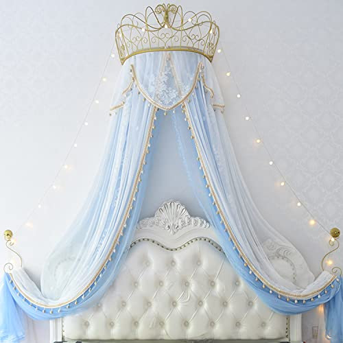 Miuxe Metallwand Teester Bettkrone Baldachin, Antike Krone Wanddekoration Prinzessin Bettvorhänge Für Über Betten Oder Fenster, Spitze Moskitonetz Schlafzimmer Dekoration Schloss Leseecke Vordächer