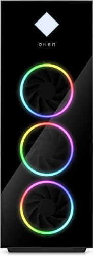 HP Omen 45L Gaming Desktop PC, GT22-2009ng, Intel Core i7-14700K, 32 GB (2x16GB) DDR4-SD RAM, 2000 GB SSD, NVIDIA GeForce RTX 4070 Ti, Windows 11 Home, Tower PC, Schwarz, Seitenblende aus Glas