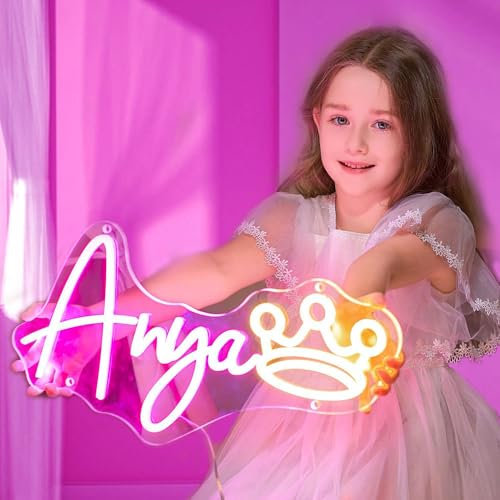 Neon Schild Personalisiert Neon Schilder LED Neon-Leuchtschilder Anpassbar für Wanddekoration, Personalisierte Neon-Zeichen für Schlafzimmer Hochzeit Geburtstag Party Geschenk Bar (Outdoor Optional)