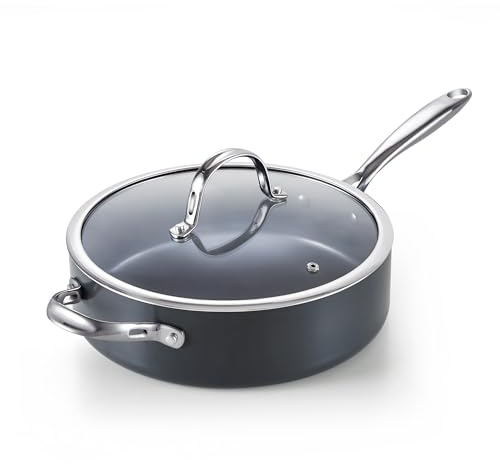 Cooks Standard 4-Quart Hard Anodized Nonstick Sauté Pan with Glass Lid