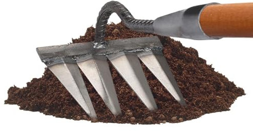 MLqkpwy Rastrello Per Diserbo - 4 Denti 30mm Rastrello Giardino Metallo Rastrello, Rastrello Per Foglie, Zappa Diserbo Rastrello, Rastrello Diserbo, Rastrello Da Diserbo Zappa Per Erbacce Allentamento