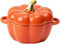 Schmortopf mit Deckel, 13cm-0,45L Mini Kürbis Suppenschüssel, Niedliche Schmorpfanne, Suppentopf Ideal zum Desserts Dips, Backen und Tisch Deko (Orange)