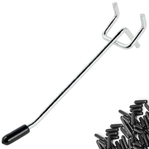 Nivithi Pack of 55 perforated wall hooks, 15 cm for tool wall and workshop accessories. These hooks for perforated wall workshop are ideal as an accessory for tool holders and as workshop accessories