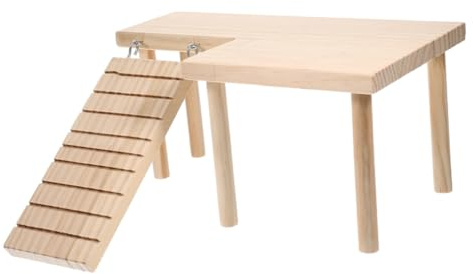 LOLIPPYY Plateforme Et Échelle pour Petits Animaux De Compagnie en Plastique, Grosse Taille Ouverture Gauche, Décorative pour Cage Hamster Et Cobaye, Accessoires Ludiques pour Rongeurs Actifs