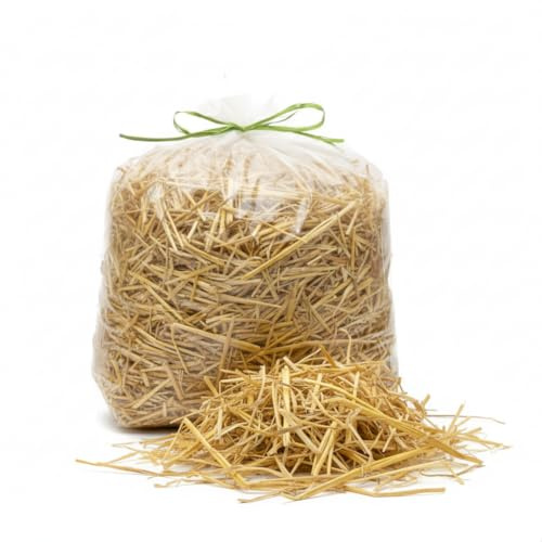 Litière en paille bio 1 kg pour petits animaux, lapins, rongeurs, poulets, cochons d'Inde, chevaux - paille dépoussiérée, naturelle, absorbante, écologique, thermoisolante