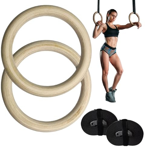 Gymnastikringar med rem, gymnastikringar för armhävstång | halkfria träningsringar hemmagym, stabil träningsring pull-ring för pull-ups, gymnastik, aerobics