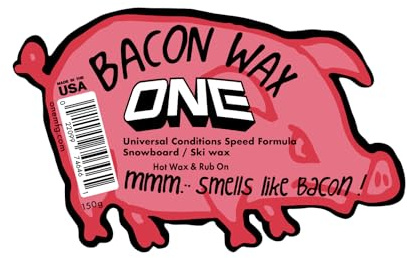 BACON WAX:Hot Wax/Rub-on Universal Speed Conditions Formula Wax – Snowboard/Ski/Nordic 150g- Universal High-Performance, FAST + Durable- Our Factory-USA No Fluoro-Range: 28ºF to 21ºF (-2ºC to -6ºC)
