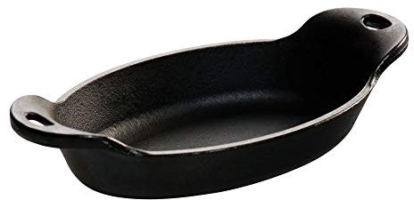 LODGE LDG HMSOV Tegame ovale in ghisa, 20,3 x 10,5 x 4,2 cm, Nero