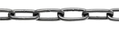 Absperrkette aus Stahl, verzinkt und RAL 7021 schw arzgrau lackiert, DrahtDurchm. 8 mm, Teilung 5 2 m