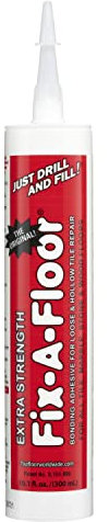 Fix-A-Floor Extra Strength Bonding Adhesive for Loose & Hollow Tiles, Wood, LVT & Laminate - Eco-Friendly & Non-Toxic - Includes 2mm and Customisable Patented Tip & Preservation Cap (Pack of 1)
