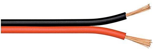 Goobay 15089 Lautsprecherkabel 2x0,5mm² Kupfer Litze / Boxenkabel Audio Kabel Meterware / Speaker Cable Kupferkabel Rot Schwarz / Subwoofer Kabel 10m