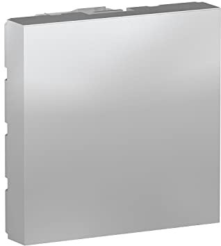Schneider Electric NU986630 New Unica, Tapa Ciega Embellecedora para Enchufe de 2 Módulos, Instalación Fácil, Sin Halógenos - Aluminio