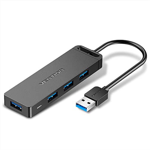VENTION USB Hub 3.0 USB Splitter with 100cm Extension Long Cable, 4-Port Multiport Adapter Dock for Laptop, PC, Desktop, PS4/PS5, Xbox, iMac, Flash Drive etc