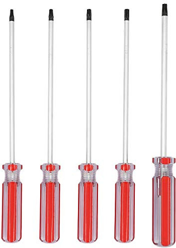 AKTOO Juego de destornilladores Torx T15 T20 T25 T27 T30, destornilladores Torx magnéticos de 6 pulgadas para reparación de computadoras, herramientas de automóviles y electrodomésticos, 5 piezas