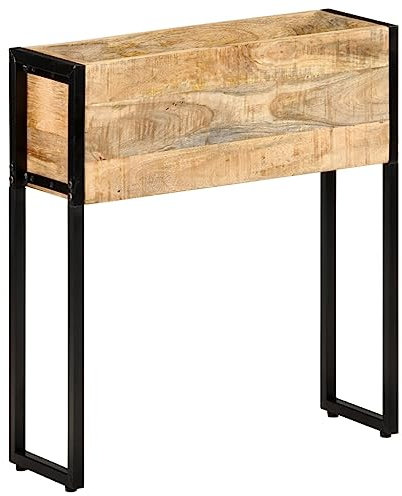 vidaXL Raues Mangoholz Pflanzkübel Hochbeet Blumenkasten Blumenkübel Gemüsebeet Pflanzbeet Blumenbeet Gartenbeet Pflanzkasten 60x20x68cm