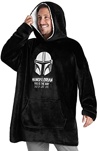 Get Trend The Mandalorian Pull Plaid Homme - Pull Oversize en Polaire Baby Yoda (Noir) Taille Unique