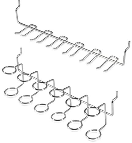 SPEEDWOX Lot de 2 supports de tournevis perforés pour panneau perforé - Assortiment de crochets multi-outils - Organisateur d'outils à double anneau - Accessoires pour cuisine, garage, établi