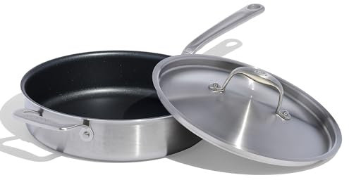 Made In Cookware - 3.5 Quart Non Stick Saute Pan - 5 Ply Stainless Clad - Professional Cookware - Made in Italy - Induction Compatible