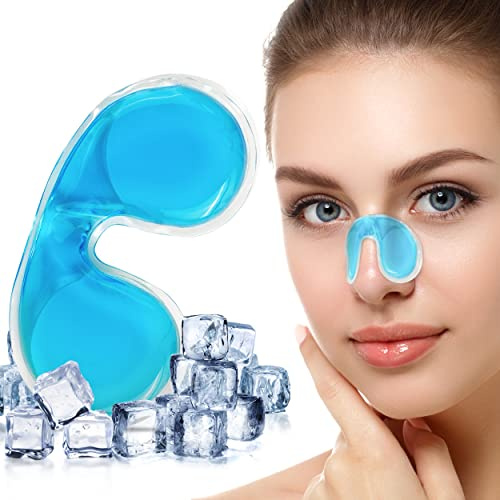 ICEHOF Lot de 2 Coussinets Rafraîchissants pour Saignements de Nez - Réutilisables, Hémostatiques - Refroidissement Après Chirurgie Nasale - Bleu