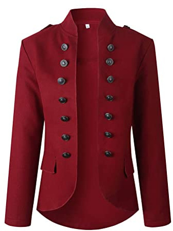 Tomwell Femme Élégant Blazer Double Breasted Boucle OL à Manches Longues Slim Fit Bureau Affaires Veste Chic De Costume Revers Devant Ouvert Manteau Cardigan Jacket