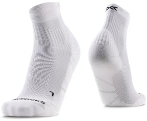 X-Socks Calcetines tobilleros Core Sport para carreras de alta intensidad, ciclismo y deportes de invierno - transpirabilidad, durabilidad y protección - Blanco ártico/Negro ópalo, 42-44