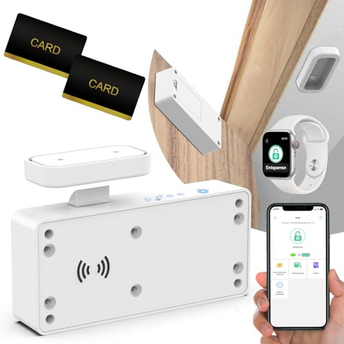 Smart Schubladenschloss, Anweller Elektronisches Schrankschloss Möbelschloss mit APP NFC Schloss Briefkastenschloss, Kindersicherung Schrank für Schrank Schublade Kasten Schließfächer usw.