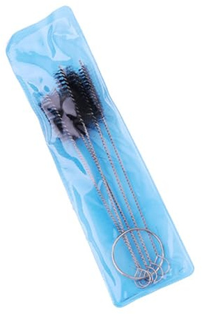 Spazzola portatile pulizia tatuaggio ago in acciaio inox spruzzatore spazzola tubo di vetro. Rimuovere lo sporco