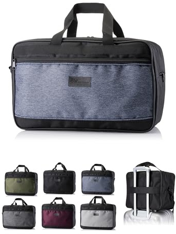 BambiniWelt by Rafael K. Väska handbagage för Ryanair 40 x 25 x 20 cm 40 x 30 x 20 cm [handbagageväska] vikbar resväska weekender handbagageväska, Melerad blå (M2), 40x25x20 cm (S)