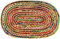 Craft Trade Bunt Waschbarer Boho Jute Teppich Reversibel Geflochten Handgewebt Oval Flickenteppich für Küche Wohnzimmer und Schlafzimmer- 60x90 cm