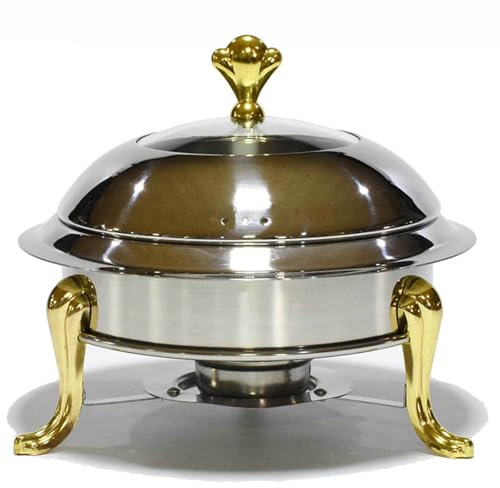Juego de calientaplatos para bufé, juego de calientaplatos redondos para bufé, juegos de calientaplatos y calentadores de comida para bufé de acero inoxidable para fiestas, reuniones y bodas, A-22 c