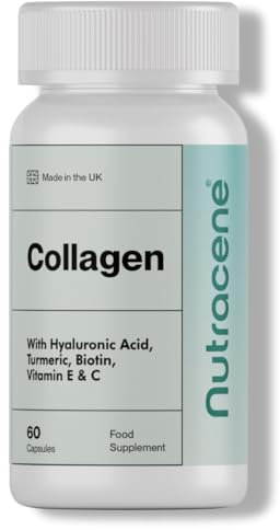 Premium Collagen Complex with Biotin, Hyaluronic Acid, Vitamin E, C & Turmeric | Made in The UK to GMP Standards | Advanced Beauty Support for Skin, Hair & Nails | 60 Capsules