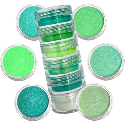 Luckymica Polvere di Mica 6 Colori Set Portatile di Pigmenti in 6 Barattoli per Resina Epossidica Sapone Nail Art Candele e Artigianato – Estate