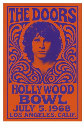 Posters Forever The Doors Poster, Concert at the Hollywood Bowl, Jim Morrison, July 5th, 1968, Los Angeles, California, Wall Art