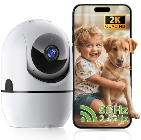 JWQPO Security Camera Indoor, 5G&2.4G WiFi Indoor Camera for Home Security, 360° Pan/Tilt Baby/Pet Cameras with App, Motion Sensor Camera,Night Vision, 2-Way Call, TF/Cloud Storage