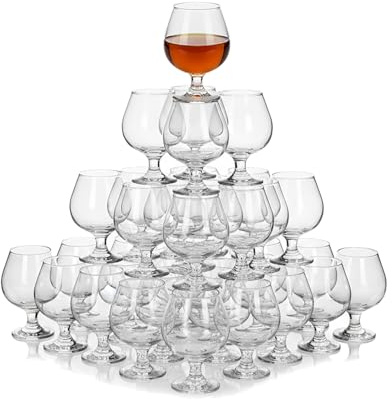 TWO TIGERS Copa de Coñac 150ml | Pack 24 Unidades | Copas de Cristal | Copa Brandy Licores Coñac Whisky | Hosteleria Restaurantes Bar Fiestas Celebraciones (150ml (24Ud)