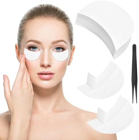 200 almohadillas para sombra de ojos, plantillas protectoras para maquillaje con pinzas, plantillas suaves para evitar la extensión de pestañas, tinte para labios, residuos de maquillaje
