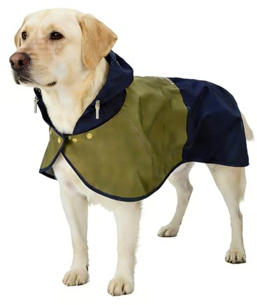 Regenmantel Hund, Regenjacke Hund wasserdicht mit Verstellbarer Kapuze & elastischen Beinbändern – Leichtes & winddichtes Outdoor-Schutzcape für kleine bis große Hunde (XL)