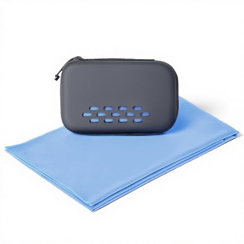Aolso Microfibre Travel Towel, Quick Dry Lightweight Microfibre Towels, Super Absorbent Gym Towel for Men Weman, Soft Compact Beach Towel for Sports, Gym, Camping, Yoga, Swimming, Hiking-Sky blue