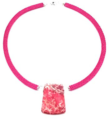 Häkelkette mit rotem Jaspis