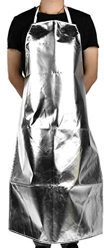 Aiggend YUMILI Tablier résistant à la Chaleur, Tablier de Protection Contre la Chaleur à Haute température de 1000 degrés, Tablier de Cuisine Domestique en Papier d'aluminium