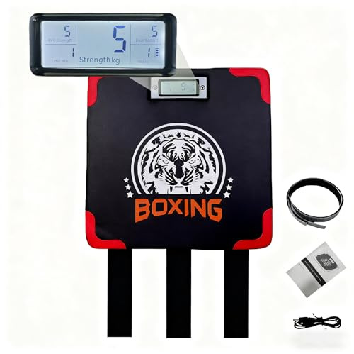 Boxing Strength Tester, that displays Strength and Speed, a Punch Machine with Adjustable Height, a Household Boxing wall Hanging Machine, Adult and Kids Boxing Training Equipment.
