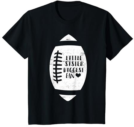 Kinder Little Sister Biggest Fan American Football Trikot T-Shirt