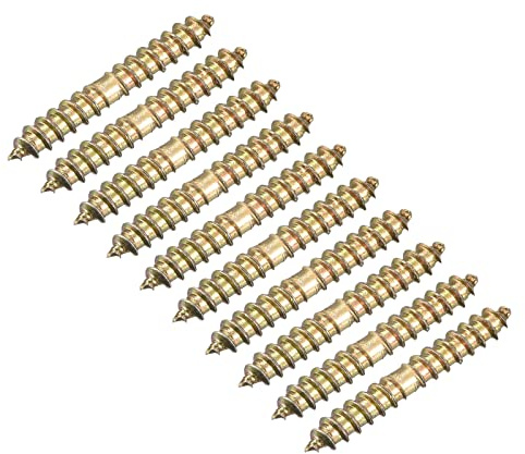 Uxcell 4x25mm Hanger Bolts, 24pcs Double Ended Self-Tapping Thread Dowel Screws for Wood Connecting