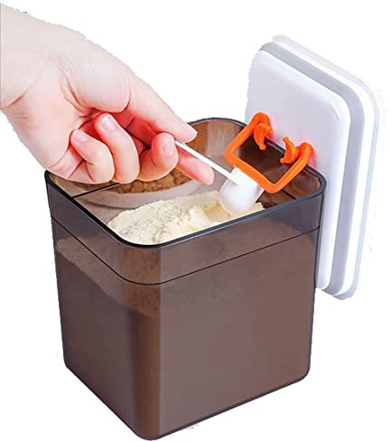DXIA Baby Milk Powder Dispenser, One Touch Milk Formula Dispenser, Portable Milk Powder Food Storage Box with Lid, Milk Powder Storage Holds, for Storing Fruit, Food, Snacks, Cereals, 1700ml