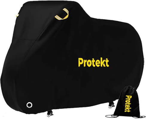 Protekt Cykelskydd för 2-3 cyklar – 190T Oxford kraftiga cykelöverdrag för utomhusförvaring | regndammresistent, UV-belagt cykelskydd, vattentätt med låshål och förvaringsväska för cykelskydd/elcyklar