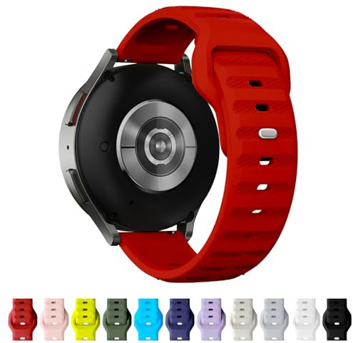 TStrap Bracelet de Montre Silicone 22mm pour Homme et Femme, Boucle Réglable, Dégagement Rapide, Bracelet Montre Sport Rouge, Compatible avec les Montres Intelligentes