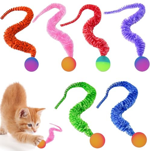 LEOEASIY Wackelball für Katzen 6 Stück - Interaktives Katzenspielzeug Mit Wiggly Balls für Alle Altersgruppen